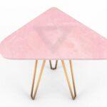 Table d'appoint triangulaire en onyx rose