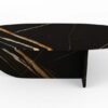 Table basse en forme d'hélice en marbre nero dorato