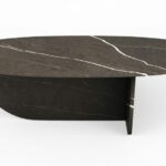 Table basse en forme d'hélice en marbre pietra grigio