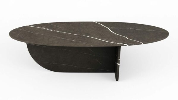 Table basse en forme d'hélice en marbre pietra grigio
