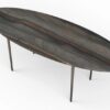 Table basse en forme de planche de surf en quartzite elegant brown