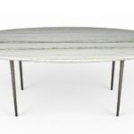 Table basse en forme de planche de surf en quartzite white macaubas
