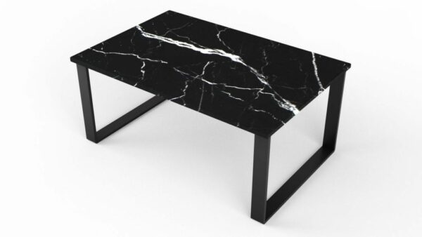Table basse rectangulaire en marbre nero marquina