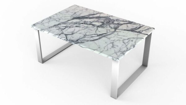 Table basse rectangulaire en marbre blanc statuarietto extra