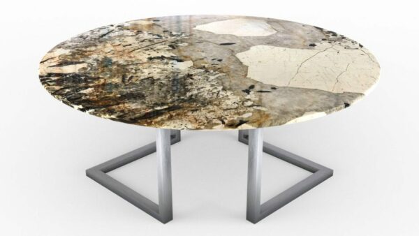 Table à manger ronde en quartzite patagonia