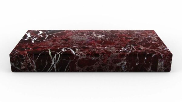 Table basse rectangulaire en marbre rosso levanto