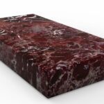 Table basse rectangulaire en marbre rosso levanto