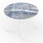 Table à manger ronde en marbre calcite azul
