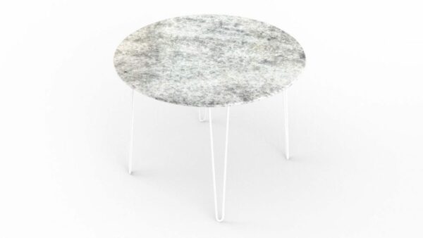 Table à manger ronde en marbre calcite iceberg