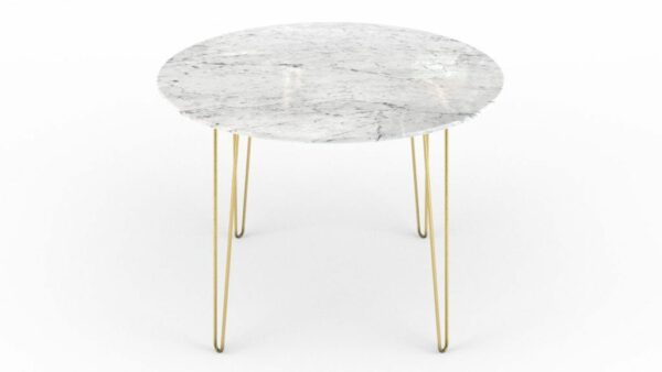 Table à manger ronde en marbre blanc carrare