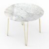 Table à manger ronde en marbre blanc carrare