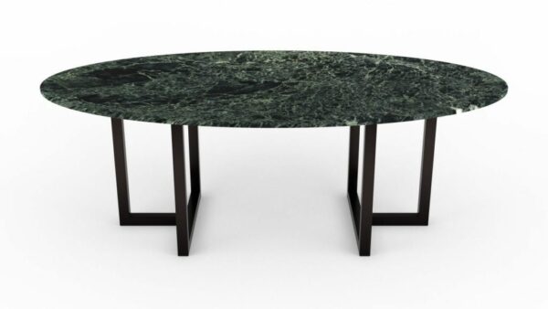 Table à manger de forme ovale en marbre verde alpi st denis