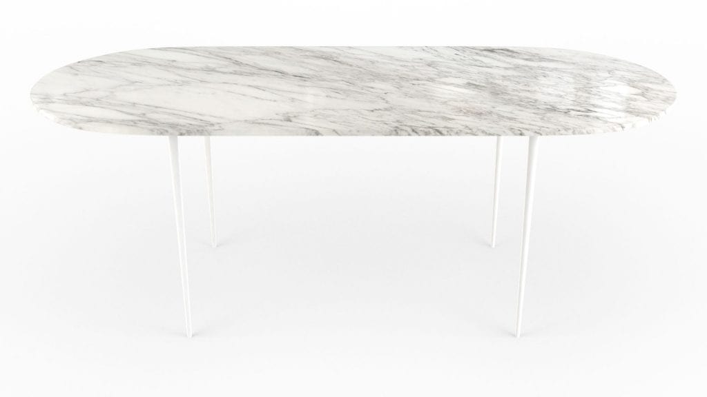 Table à manger en marbre blanc - MARGOT - Choham