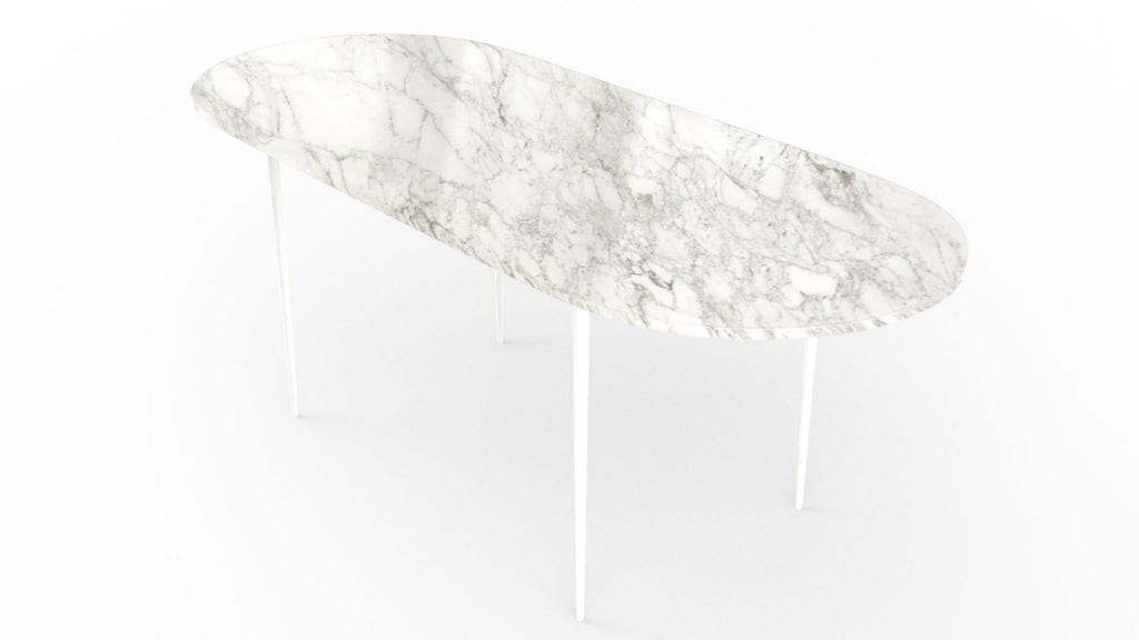 Table à manger en marbre blanc - MARGOT - Choham