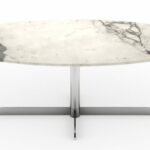 Table à manger ovale en marbre calacatta venato