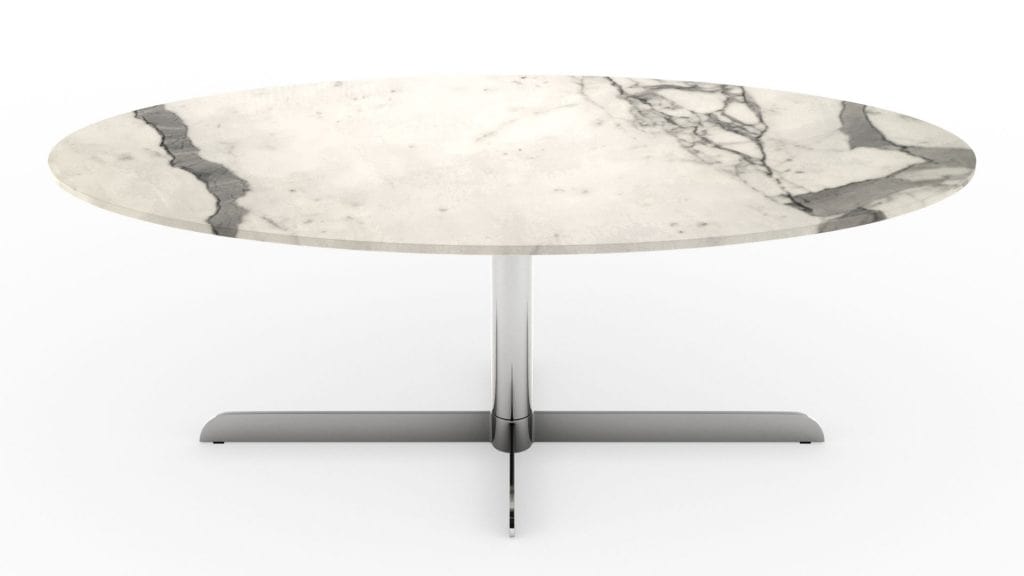 Table ovale en marbre avec pied central Bon Bon