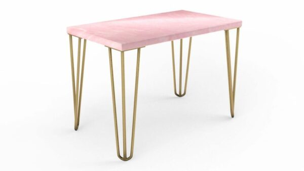 Table basse rectangulaire en onyx rose