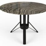 Table à manger ronde en marbre black wood