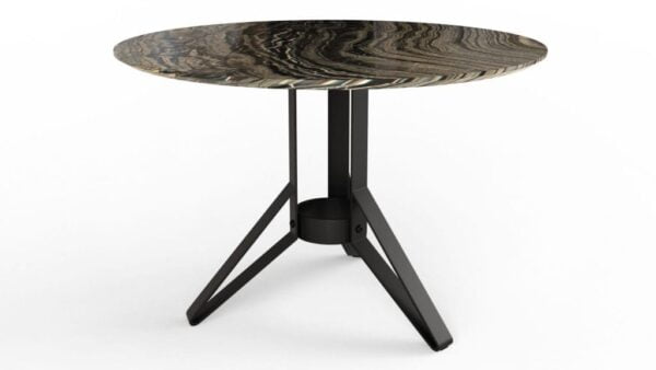 Table à manger ronde en marbre black wood