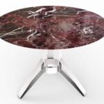 Table à manger ronde en marbre rosso levanto