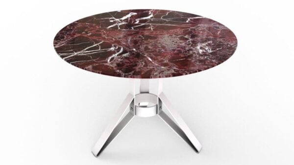 Table à manger ronde en marbre rosso levanto