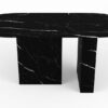 Table à manger de forme oblongue en marbre noir marquina