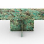 Table basse rectangulaire en granit vert