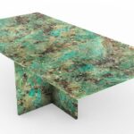 Table basse rectangulaire en granit vert