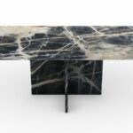 Table basse rectangulaire en marbre noir