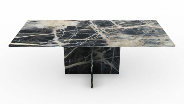 Table basse rectangulaire en marbre noir