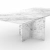 Table basse rectangulaire en marbre blanc carrare
