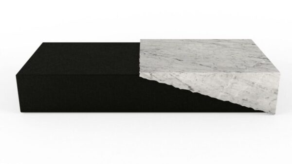 Table basse rectangulaire en granit noir